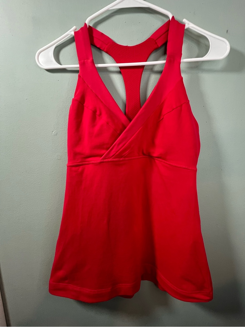 Lululemon Red Racerback Built-In Bra Tank Top